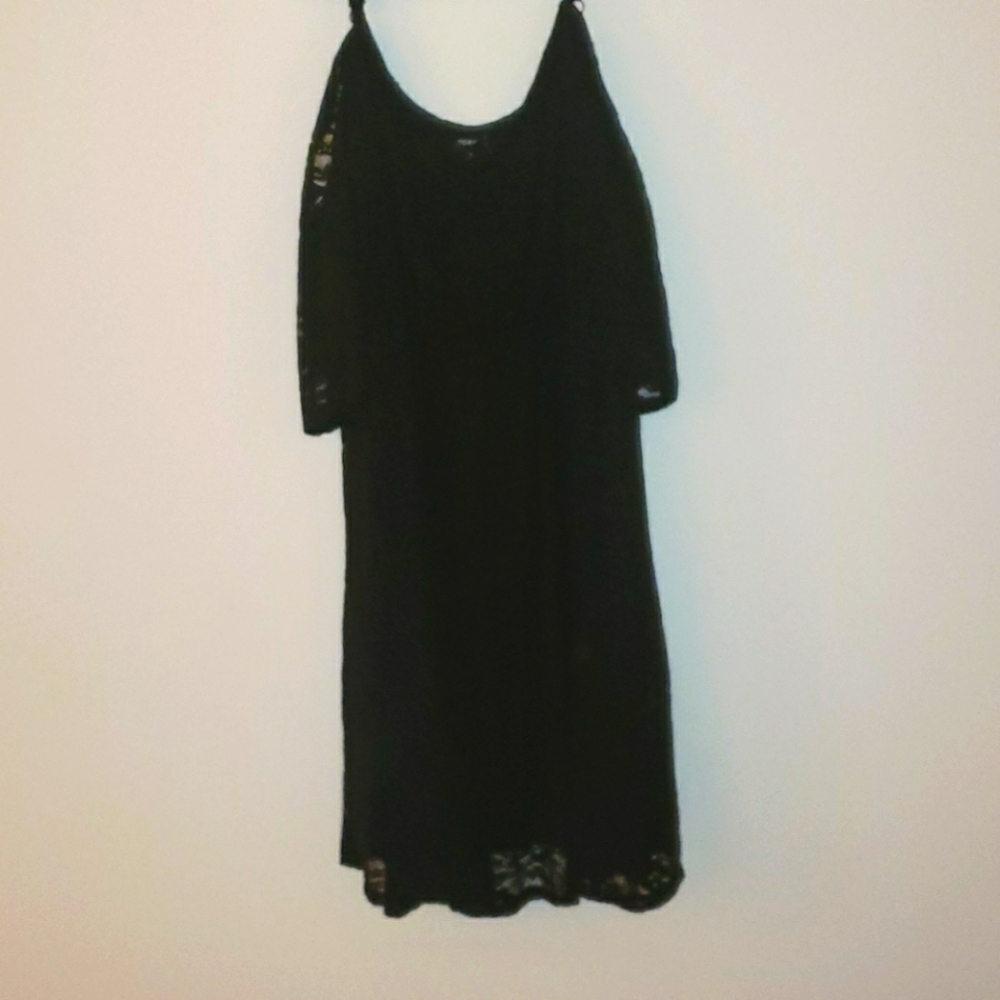 NWT- Torrid Black Lace Cold Shoulder Skater Dress